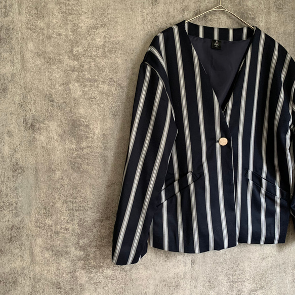 Sale ストライプジャケット　Striped jacket 6枚目の画像