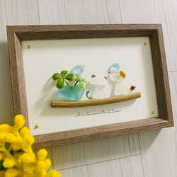 シーグラスアート インテリア雑貨 北欧 観葉植物 犬 ワンちゃん