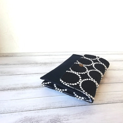 SALE☆ミナペルホネンtamburin刺繍リネンのツインマルチケース/navy× white 5枚目の画像