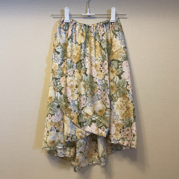 バレエ スカート 黄色 花柄 プルオン 1枚目の画像