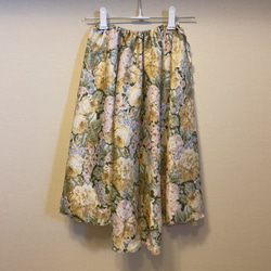 バレエ スカート 黄色 花柄 プルオン 2枚目の画像