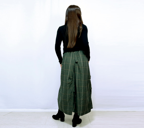 ダブルガーゼの変わりロングスカート、フリーサイズ 5枚目の画像