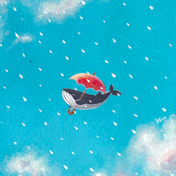 【受注制作】天気雨の日【クジラと雨】 3枚目の画像