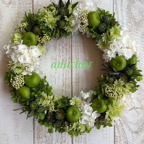 グリーンアップルの爽やかリース リース amiclair 通販 15390965  