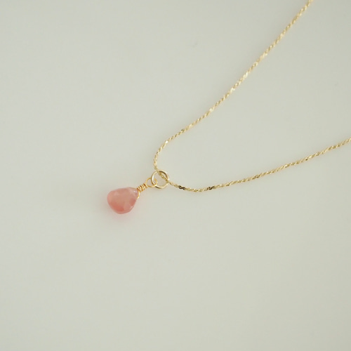 インカローズ勾玉ペンダントインカローズネックレスNO25-1976 インカローズ勾玉ペンダントインカローズネックレスNO25-1976