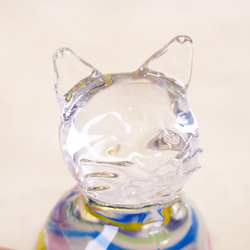 【虹】ねこ・癒されるガラスの置物・お座り猫さん・ネコの置物 13枚目の画像