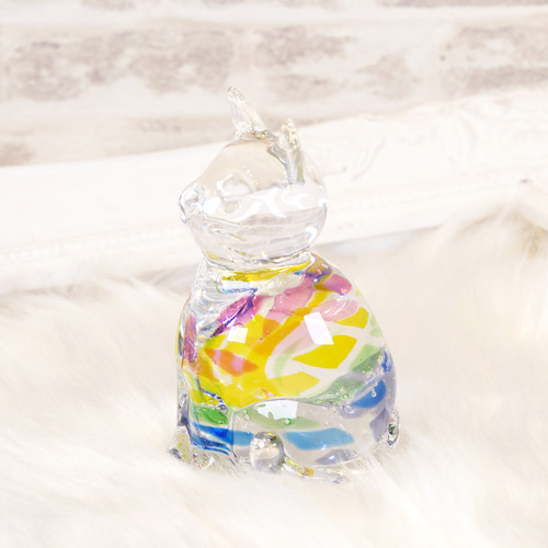 ソビエト ガラスオーナメント 大きい猫ちゃん 猫ちゃんのお家 ソビエト