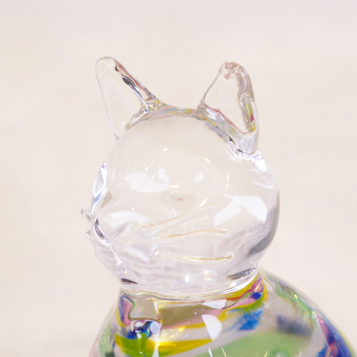 美品 ムラーノガラス ねこ 猫 置物 インテリア ガラス ピンク 【公式通販】