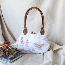 Ddd Afffg様オーダー専用　がま口バッグ ハンプティダンプティ スマホサイズのあおりがま口バッグ スマホ