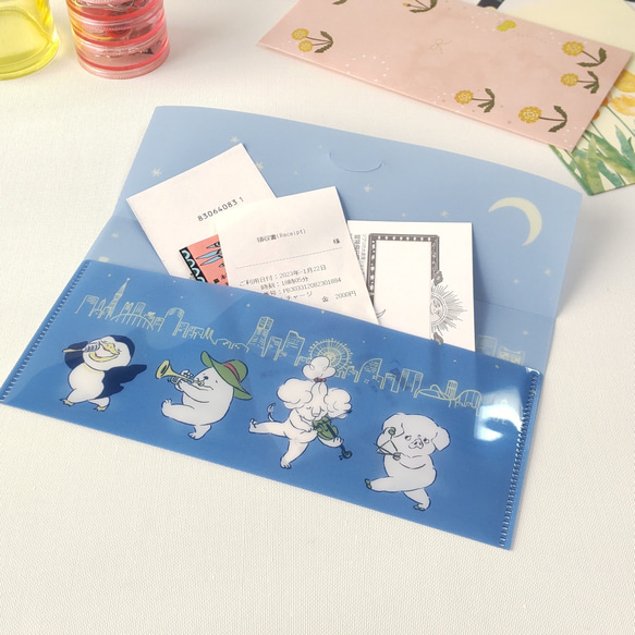 フタ付きミニクリアファイル【もっちゃり君のいる世界 夜の音楽隊