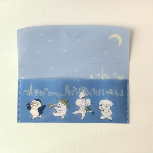 フタ付きミニクリアファイル【もっちゃり君のいる世界 夜の音楽隊