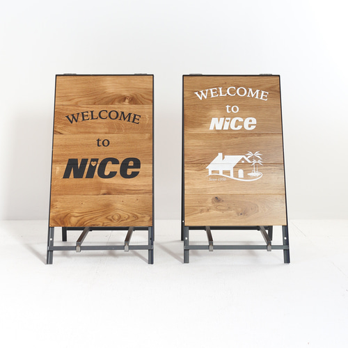 白文字タイプ】A型ショップ看板製作（片面/両面）折りたたみ式 幅