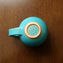 トルコ青マット釉のほっこり丸いマグカップ ＊ ３ 11枚目の画像