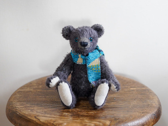 ライラックブルーのふわふわテディベア ライラックブルーのふわふわ