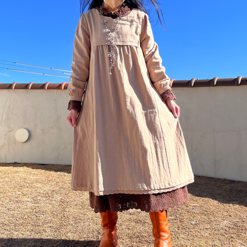 襟のアレンジ自由自在！重ねて楽しむ長袖ペチワンピ♡七変化レース