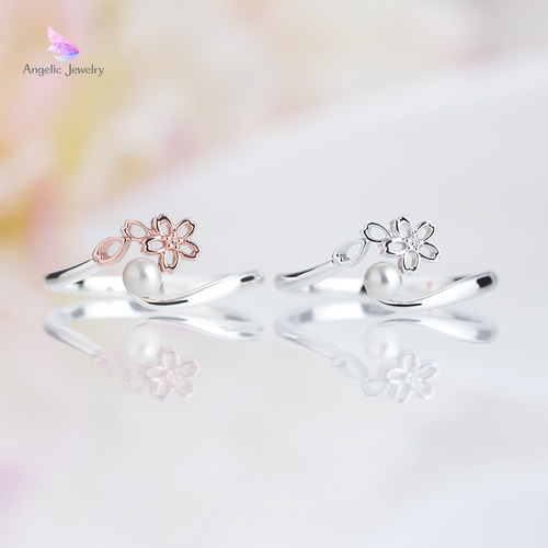 透かし桜とパールのリング 指輪・リング Angelic Jewelry 通販