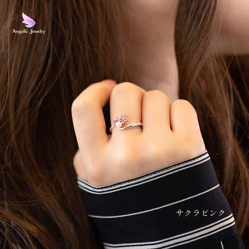 透かし桜とパールのリング 指輪・リング Angelic Jewelry 通販