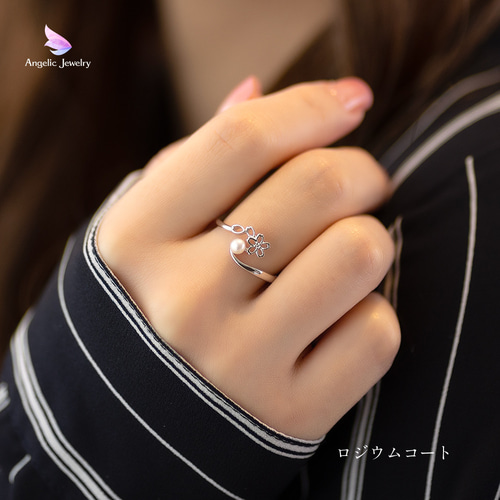 透かし桜とパールのリング 指輪・リング Angelic Jewelry 通販