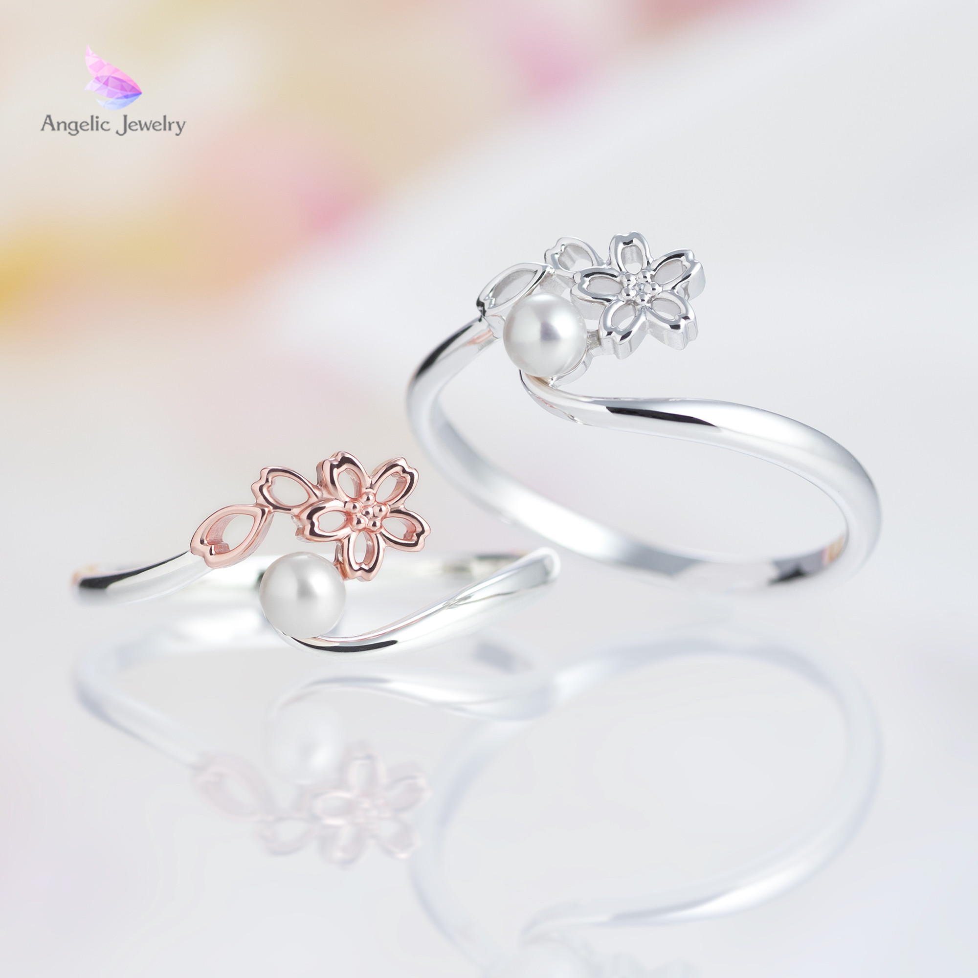 透かし桜とパールのリング 指輪・リング Angelic Jewelry 通販 ...