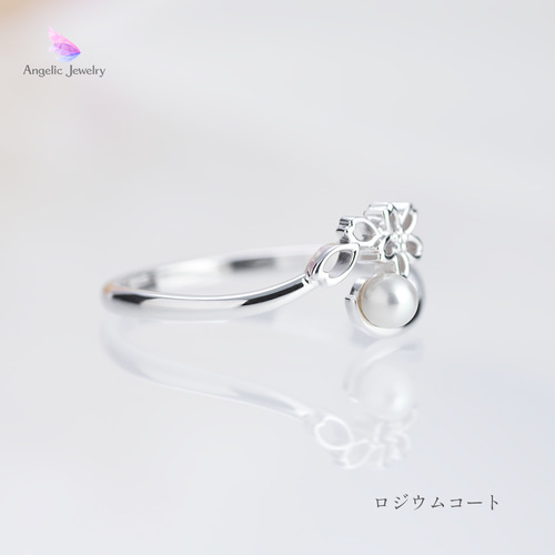 桜のパールリング 透かし桜とパールのリング 指輪・リング Angelic Jewelry 通販
