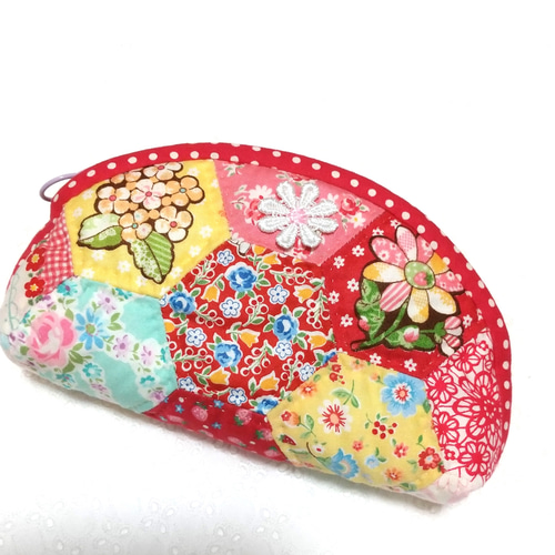作成キット】ヘキサゴンのキルトポーチ☆パッチワークキット