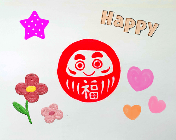 消しゴムはんこ「ダルマ」 はんこ・スタンプ smile stamp 通販