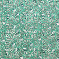 [50 公分增量] 綠堅果印地安手工版畫布料紡織棉 第4張的照片
