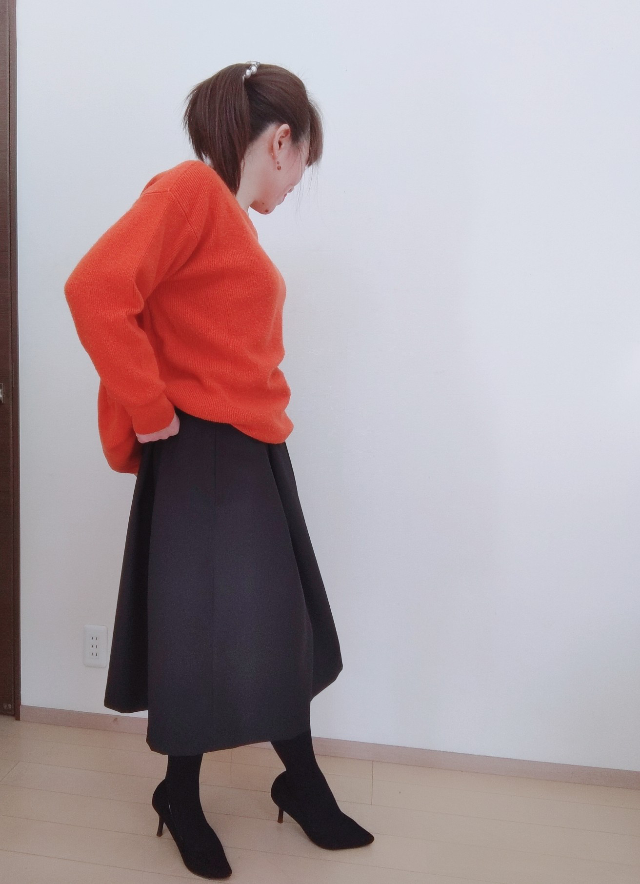 理想を叶えるフォーマルスカート(裏地なし)　W72cm　卒業式　入学式　セレモニー　しわになりにくい　　フレアースカート
