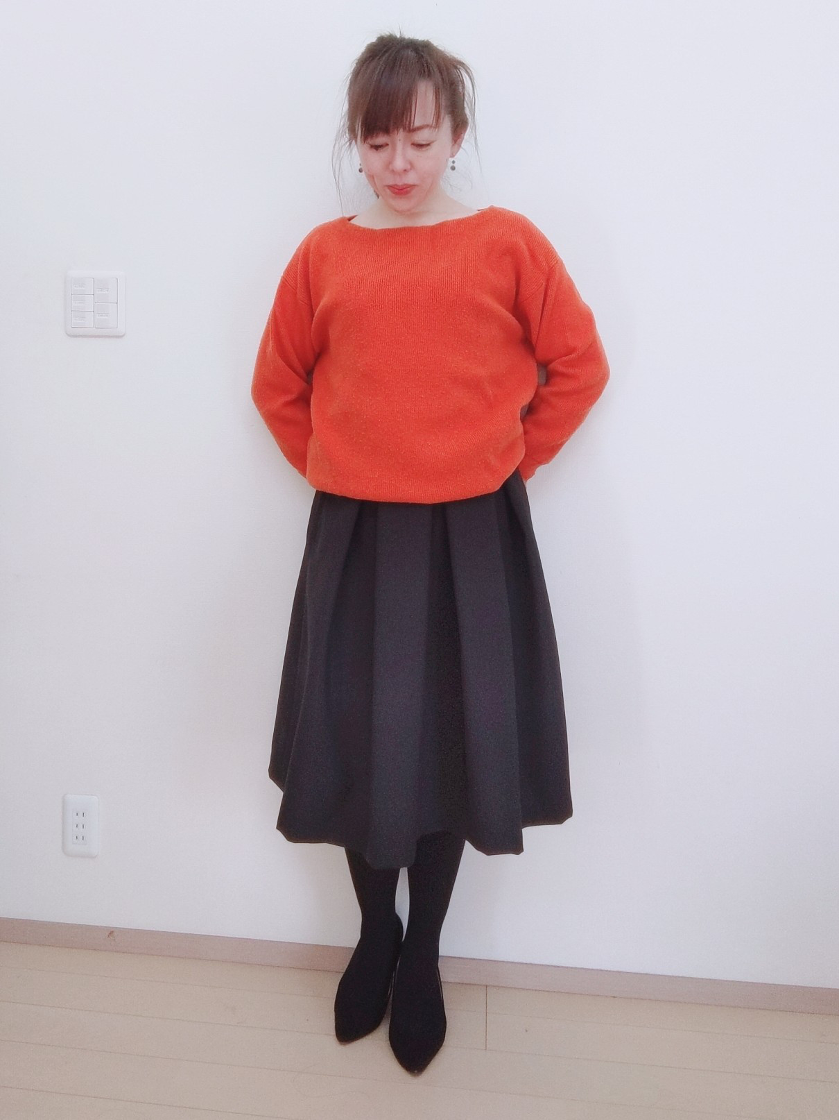 理想を叶えるフォーマルスカート(裏地なし)　W72cm　卒業式　入学式　セレモニー　しわになりにくい　　フレアースカート