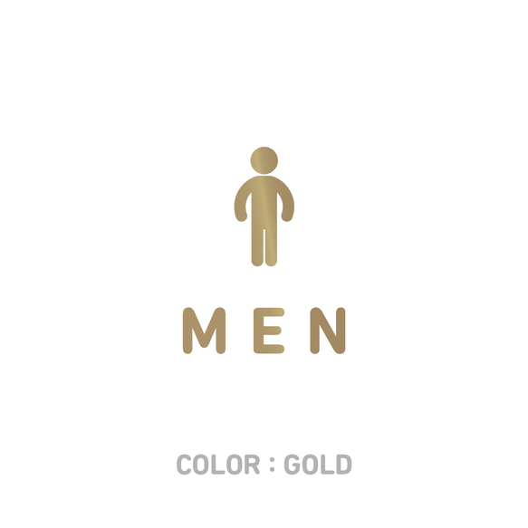 【賃貸でも】MEN ドア サインステッカー│シンプルアイコン│男子トイレ ドア用 4枚目の画像