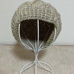 エレガントかぎ針編みニット帽 3枚目の画像