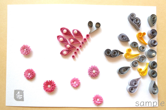 『桃色の蝶』Paper Quilling 1枚目の画像