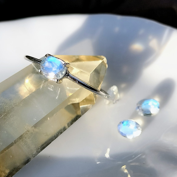 Pt900 天然 ブルームーンストーンリング サイズ11号 6月誕生石 11号