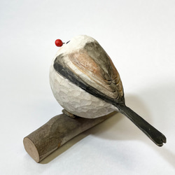 シマエナガ　木彫（クスノキ） 4枚目の画像