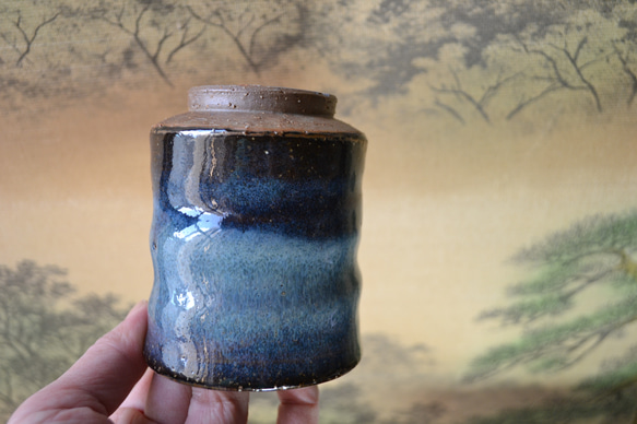 【再入荷！】湯呑み大(コスモブルー) フリーカップ　ギフト　★萩焼 4枚目の画像