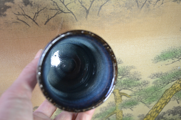 【再入荷！】湯呑み大(コスモブルー) フリーカップ　ギフト　★萩焼 5枚目の画像