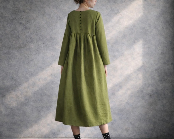 サラマリカ　くるみボタン　ワンピース リネンブレンドくるみボタンワンピース/le.coeur blanc(ルクールブラン