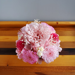 ことね菊と小菊のラウンドアレンジ～ピンク～　プリザーブドフラワー 6枚目の画像