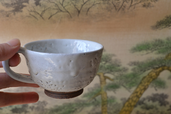 【ギフト】コーヒーカップ(雪肌かいらぎ)  スープマグ　★萩焼　 9枚目の画像