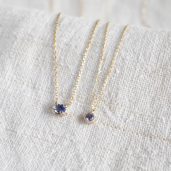 Tanzanite birthstone necklace [P033K18/K10TZ] 7枚目の画像