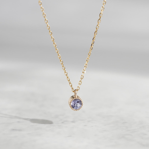 Tanzanite birthstone necklace [P033K18/K10TZ] 3枚目の画像