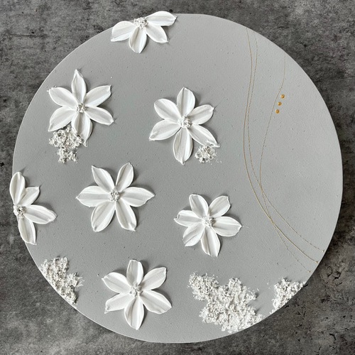 現代アート　30×30㎝　花　テクスチャーアート　モダン　アートパネル 現代アート 30㎝ テクスチャーアート お花 フラワー モダン 絵画