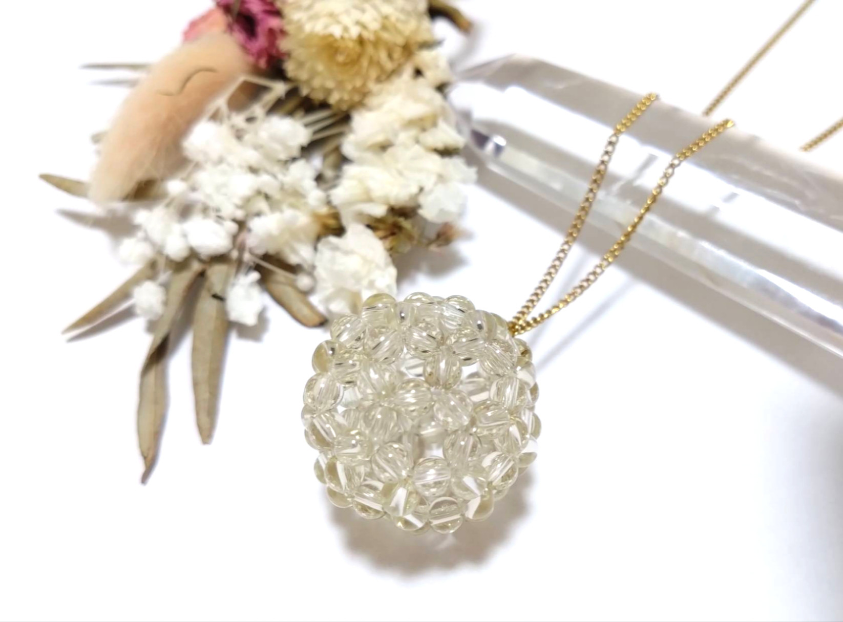 【お値下げしました♡】レモンクォーツ 神聖幾何学フラーレン　ネックレス