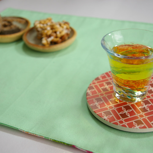 ランチョンマット（台湾花布ミントグリーン） その他キッチン小物