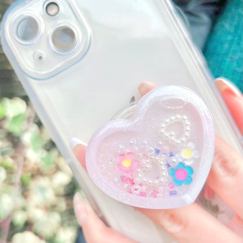 ハート】カラフルシェイカースマホグリップ スマホケース・カバー 