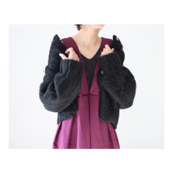 くるみボタンがアクセント！後ろ姿が綺麗なコットンリネンワンピース／ウエスト切り替え前後2wayタックワンピース／ボルドー 6枚目の画像