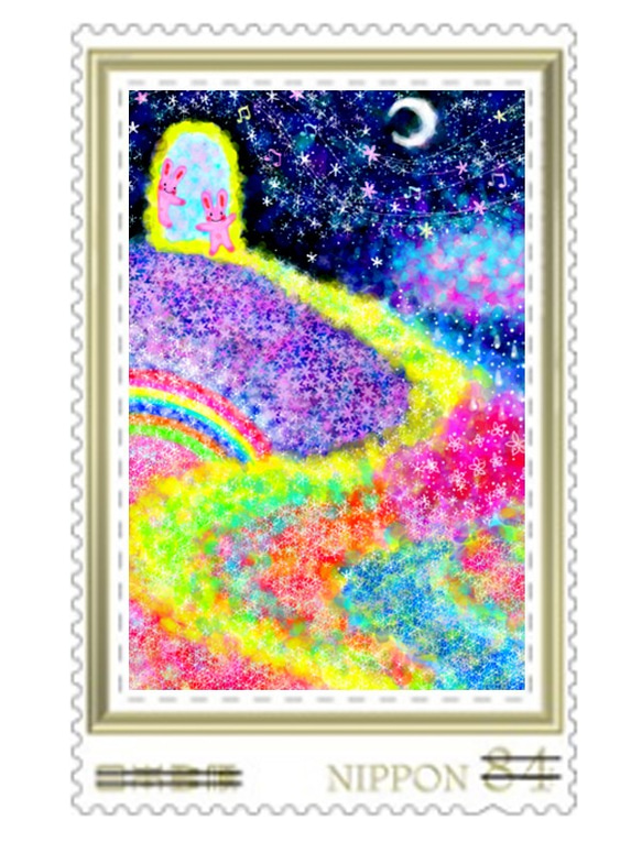 うさぎの84円切手4枚セット❀オリジナル❀ 2枚目の画像