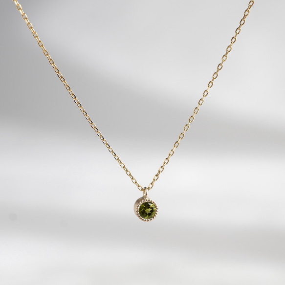 Tourmaline birthstone necklace [P033K18/K10TM] 2枚目の画像