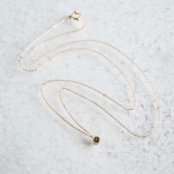 Tourmaline birthstone necklace [P033K18/K10TM] 6枚目の画像