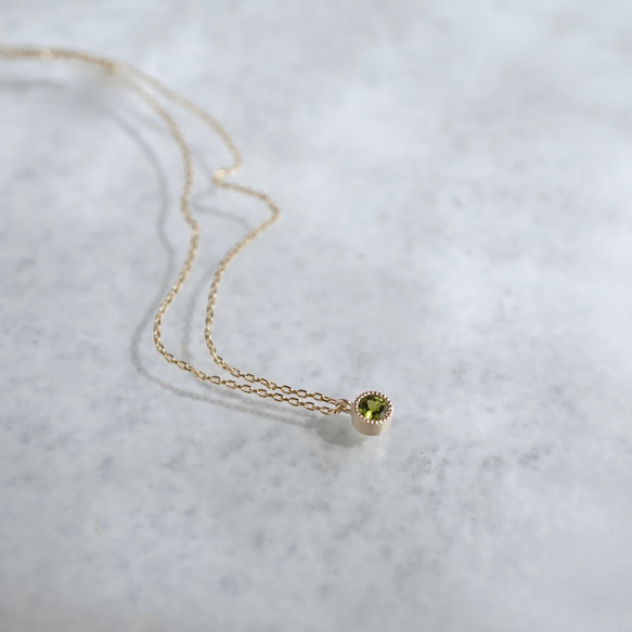 Tourmaline birthstone necklace [P033K18/K10TM] 8枚目の画像